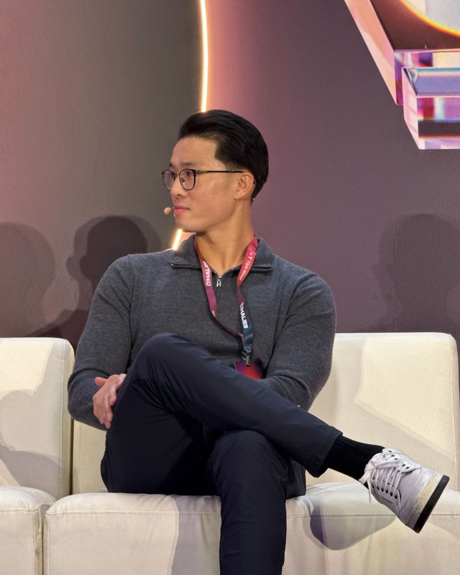 Jason Lu seated on the panel at The Whalies